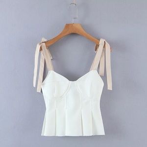 Shoulder ribbon tank top